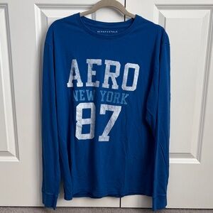 Aeropostale Blue Graphic Long Sleeve Tee